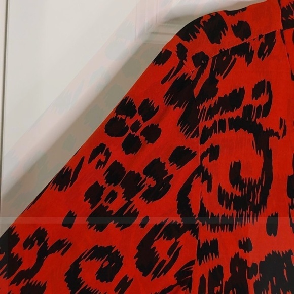 NWT CHICOS Tule 3/4 Sleeve Dress in Ancient Swirl Tomato/Black - Picture 8 of 13